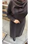Drapeli Turtleneck Dress Ns-27K2044 Brown - 2