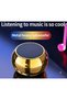 Portable Mini Metallic Bluetooth Speaker – Wireless Pocket Subwoofer with Bass, Built-in Mic & Type-C Charging (Gold)