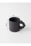 Handmade Bubble Handle Matte Black Ceramic Cup Set (2 Pieces) - 150 ml - 3