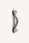 Anthracite Gray Wooden Detailed 96 mm Leather Handle - 4