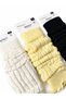 3-Piece Black & Cream & Yellow Set Women's Premium Thick Aerobic Long Leggings Boot Socks - 2