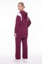 Women's Burgundy Seasonal Hooded Tracksuit Set with Shoulder Detail and Accessories - 5
