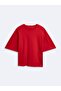 Regular Fit Basic Crew Neck Red T-Shirt - 3