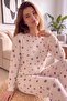 Salmon Lumehelves Patterned Waffle Soft Long Sleeve Women's Pajama Set - 3