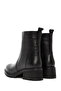 Women's Black Zippered Leather Boots Wf170010Df - 7