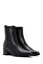 Women's Black Zipper Detailed Short Heeled Leather Boots Wf170009Dv - 2