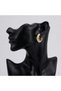 Women's Gold Color Elegant Row of Pearls Curved U Model Thick Half Hoop Vintage Stylish Design Earrings - 3