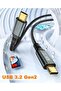 كيبل USB C الى USB C قصير من اكس سبرينج، كيبل شحن سريع بطول 1.5 قدم، يدعم فيديو 8K@60Hz وتوصيل طاقة - 5