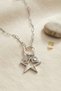 Silver Color Paperclip Chain Star Model Zircon Stone Women's Necklace