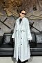 Women's Oversized Trench Coat with Long Shoulder Pads and Waist Belt Sun461 - 5