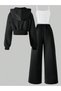 Girl's 3-Piece Hooded Jacket - Crop - Tracksuit Basic Set - 2