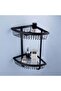 Royal Black Double Corner Bathroom Organizer - Elegant Space-Saving Design and High Quality.