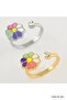 Zngzrmll Daisy Enamel Stone Joint Ring 1 (41029) Piece Yellow - 3