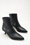 Women's Thin Heeled Boots Black Leather