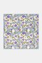 Floral Pattern Viscose Scarf Ecru-Blue