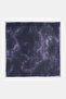 Abstract Pattern Silk Scarf Dark Navy Blue