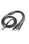 كابل شحن متعدد الوظائف 3 في 1 بطول 4 أقدام، كابل USB سريع الشحن مصنوع من النايلون المنسوج، متوافق مع معظم الأجهزة.