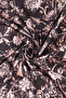Floral Pattern Twill Scarf Dark Brown-Salmon - 2