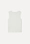 Women's Ecru Fitted V-Neck Sleeveless T-Shirt - 6