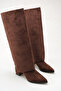 Women's Snap-On Boots Brown Suede - 5