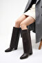 Women's Snap-On Boots Brown Leather - 3