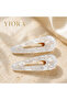 Set of 2 Imported Series Pearlescent Acetate Side Clips - Makeup and Skin Care Clip Set, Non-Marking