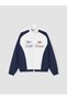 Peak New Season Navy Blue Relaxed Fit Stand-Up Collar Printed Men's Jacket. - 6