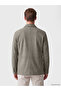 Özmarka New Season Khaki Regular Fit Shirt Collar Suede Men's Jacket - 5