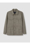 Özmarka New Season Khaki Regular Fit Shirt Collar Suede Men's Jacket - 6