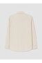 Özmarka New Season Beige Regular Fit Striped Poplin Men's Shirt - 7