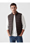 Ozmarka New Season Brown Regular Fit Stand Collar Men's Puffer Vest