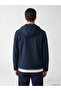 Navy Blue Regular Fit Hooded Men's Jacket - 4