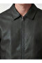 Ozmarka New Season Brown Regular Fit Men's Leather Look Jacket - 4