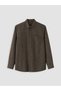 Özmarka New Season Brown Regular Fit Dobby Men's Shirt - 4