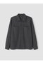 Peak New Season Anthracite Loose Fit Dobby Men's Shirt - 5