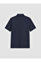 Vizyon New Season Navy Blue Polo Collar Combed Cotton Men's T-Shirt - 6