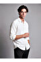 Ozmarka New Season Brown Regular Fit Striped Dobby Men's Shirt