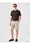 Özmarka New Season Beige Regular Fit Belted Men's Shorts - 2