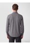 Ozmarka New Season Gray Slim Fit Striped Men's Shirt - 4