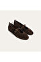 Woman's brown suede leather ballet flat
