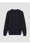 Ozmarka New Season Navy Blue V-Neck Men's Knitwear Sweater - 6