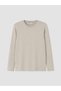 Vizyon New Season Beige Crew Neck Long Sleeve Men's T-Shirt - 5