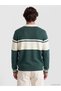 Vizyon New Season Green Polo Collar Color Blocked Men's Knitwear Sweater - 4