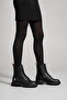 Hs-9603 Women's Black Lace-Up Fur Detailed Thick-Soled Winter Boots