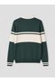 Vizyon New Season Green Polo Collar Color Blocked Men's Knitwear Sweater - 6