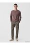 Vizyon New Season Plum Crew Neck Long Sleeve Combed Cotton Men's T-Shirt - 2