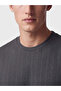 Anthracite Crew Neck Men's Ribbed T-Shirt - 3