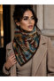 Women's Brown Ethnic Patterned Knitwear Neck Collar Byn20