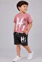 Digital Hi Printed Combed Cotton Powder T-Shirt and Shorts Set for Boys - 2