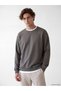 Lcw vision brown crew neck men's sweatshirt